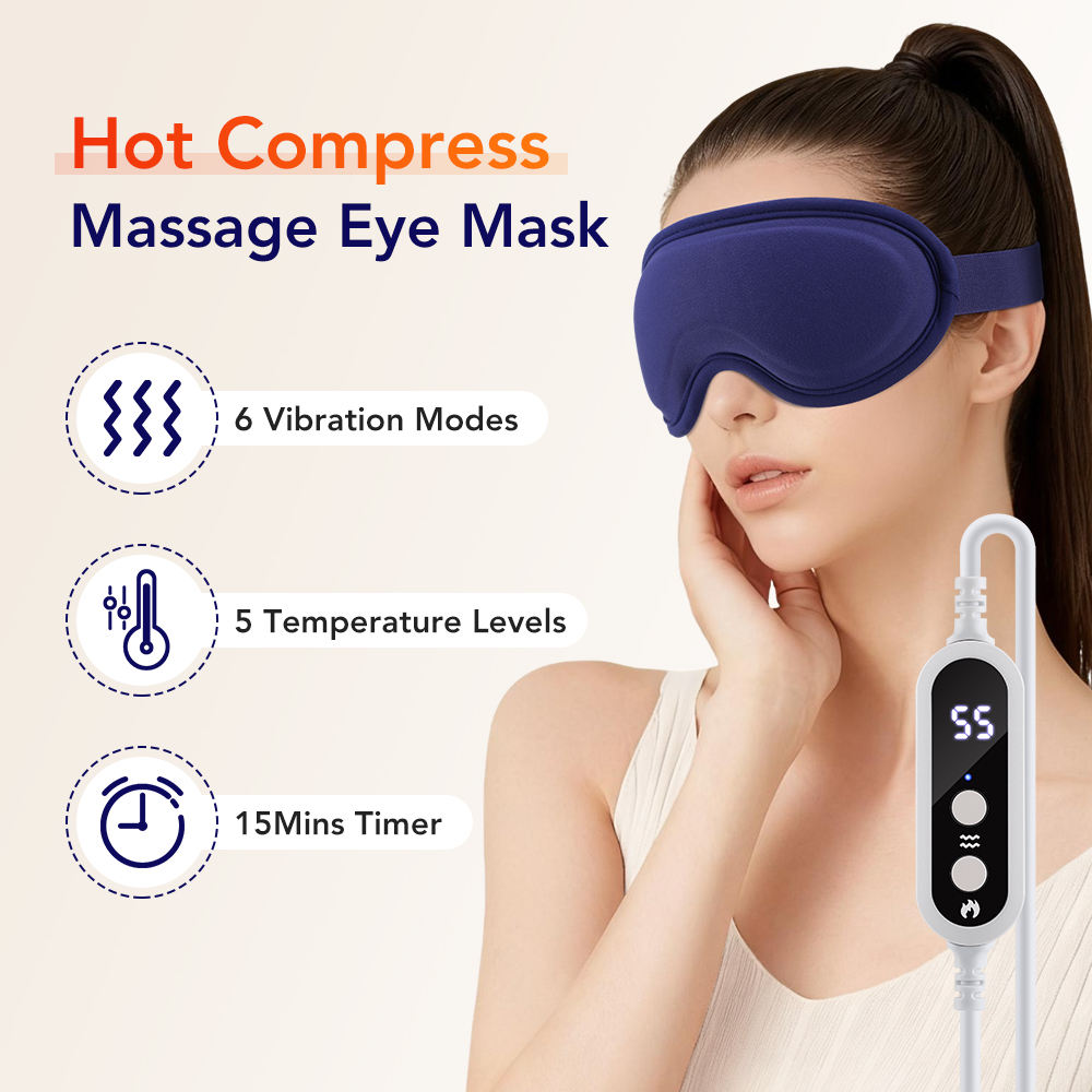 Hot Compress Eye Mask 6 Vibrat - Eye Mask Heated recension och pris